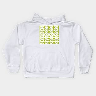 Green and White Graphic Pattern Kids Hoodie